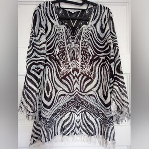 Animal print tunic top